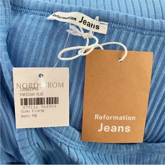 NEW Reformation Jael Dress Parisian Blue XL - Picture 4 of 12